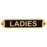 Brass ladies door sign with elegant engraved lettering